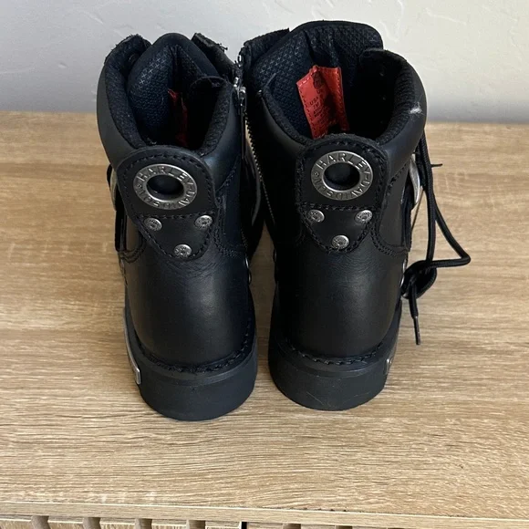 Harley-Davidson Black Leather Ankle Boots - Picture 3 of 5